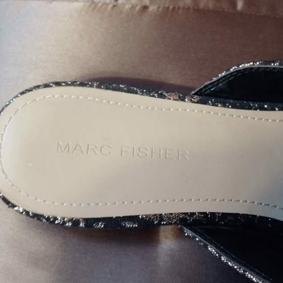 Marc Fisher Black and Silver Mules - Picture 3 of 3